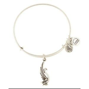 Alex and Ani SWAN Charm Rafaelian Silver Tone Bangle Grace Partnership Love Gift